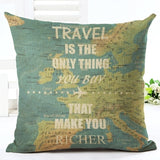 World Map Cushion Cover