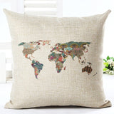 World Map Cushion Cover