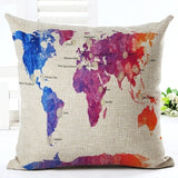 World Map Cushion Cover