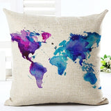 World Map Cushion Cover